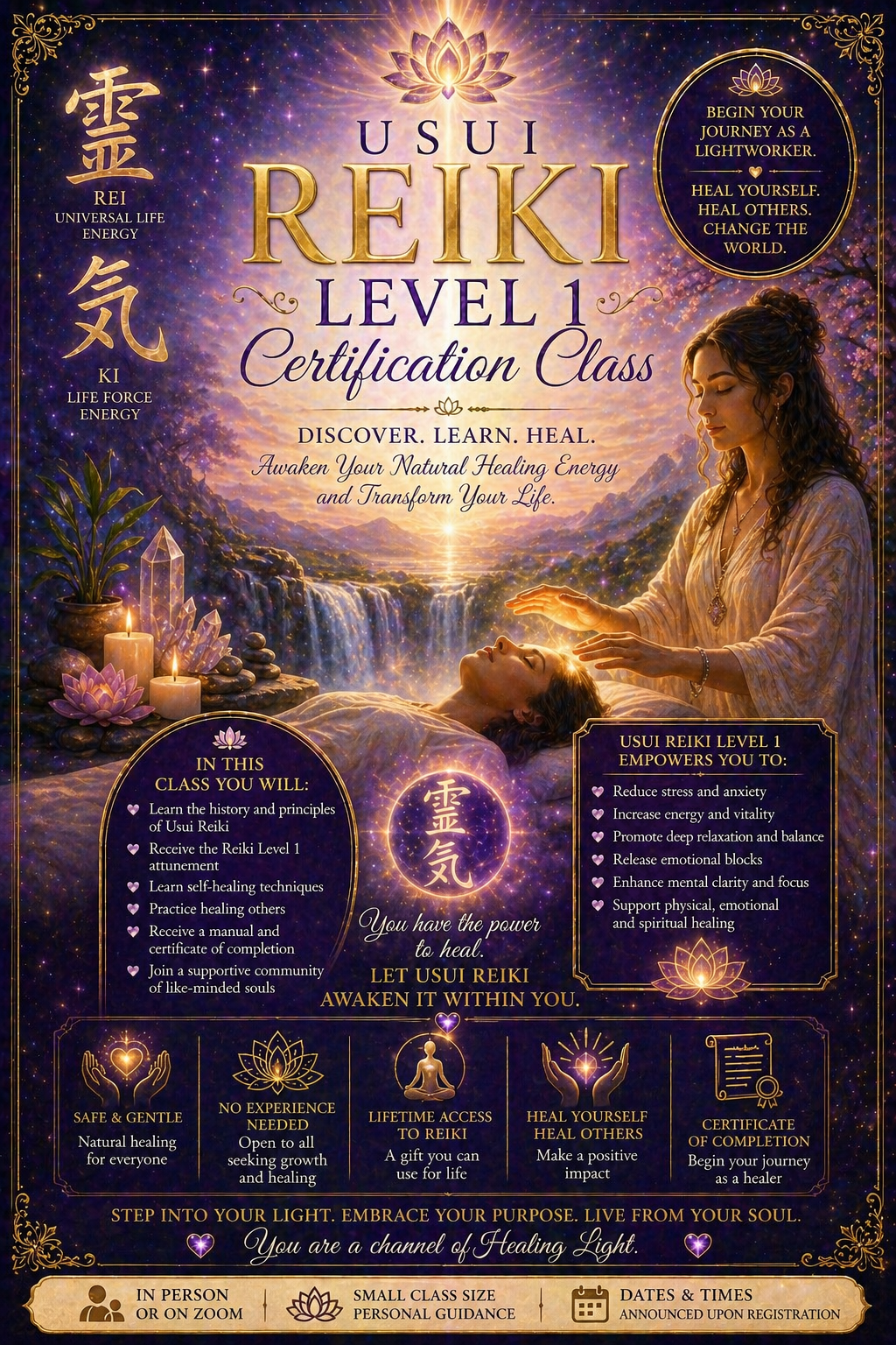 Usui Reiki Level 1 Certification Class